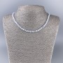 Naszyjnik z agatu (niebieski chalcedon) szlifowany kubik, wymiary około 4×4 mm, długość 51 cm