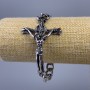 Bransoletka łańcuszkowa «Jezus» srebrzysty metal 66×43 mm, grubość 10 mm, długość 20 cm +