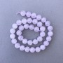 Koraliki z lawendowego ametystu, naturalny kamień, gładkie kuleczki, średnica 10,5 mm, długość 39 cm