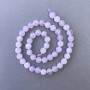 Koraliki z lawendowego ametystu – naturalny kamień, gładkie kulki, średnica 8,5 mm, długość 39 cm