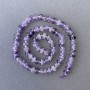 Koraliki z ametystu, naturalny kamień, w formie talerzyka na nitce, średnica 6,5×3 mm, długość 40 cm, z koralikami 3×2 mm