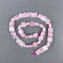 Koraliki z różowego kwarcu, naturalny kamień, fasetowane prostokąty, na nitce, wymiary 9×10×5 mm ±, długość 39 cm ±