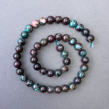 Korale z chryzokoli z naturalnego kamienia, gładkie kulki, średnica 8,5 mm, długość 39 cm