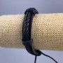 Bransoleta, długość 18–25 cm, grubość 12 mm, eko-skóra, kolor czarny, na zapięciu