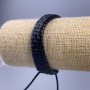 Bransoleta, długość 18–25 cm, grubość 12 mm, ekoskóra, kolor czarny, na zapięcie regulowane