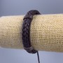 Bransoleta z eko-skóry, długość 18–25 cm, grubość 12 mm, kolor brązowy, na zapięciu