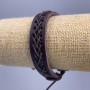 Bransoleta, długość 18–25 cm, grubość 14 mm, ekoskóra, kolor brązowy, na ściągaczu