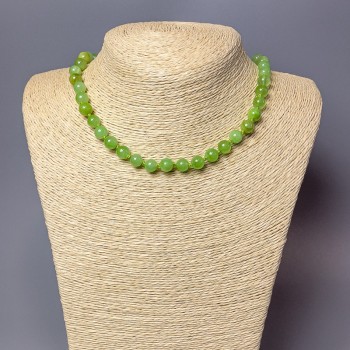 Naszyjnik z onyksu — gładkie kulki, średnica 8,5 mm, długość 47 cm