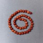 Koraliki z czerwonego jaspisu (prasowane) gładkie kuleczki, średnica około 8,5 mm, długość około 39 cm, na nici