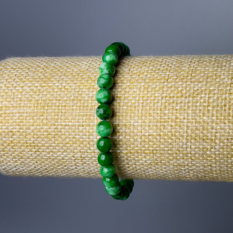 Bransoletka z chryzoprazu (sztuczny akryl) gładka kulka, średnica 6,5 mm, długość 18 cm (elastyczna)