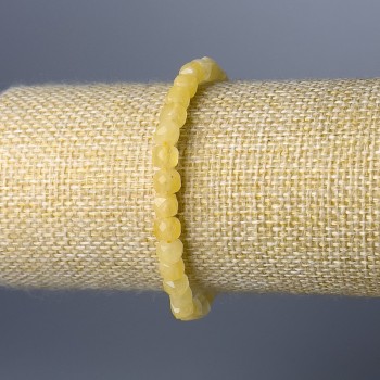 Bransoletka z cytrynu, naturalny kamień, fasetowane kostki, średnica 5,5 mm, długość 18 cm (elastyczna)