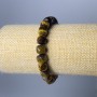 Bransoleta z tygrysiego oka – naturalny kamień, fasetowane kostki, średnica 8,5 mm, długość 18 cm (na elastycznej gumce)