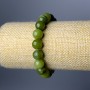 Bransoletka z jadeitu kanadyjskiego, naturalny kamień, gładka kula, średnica 10 mm, długość 18 cm (elastyczna)