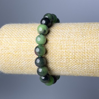 Bransoletka z zoizytu – naturalny kamień, gładka kulka, średnica 10,5 mm, długość 18 cm (na elastycznej gumce)