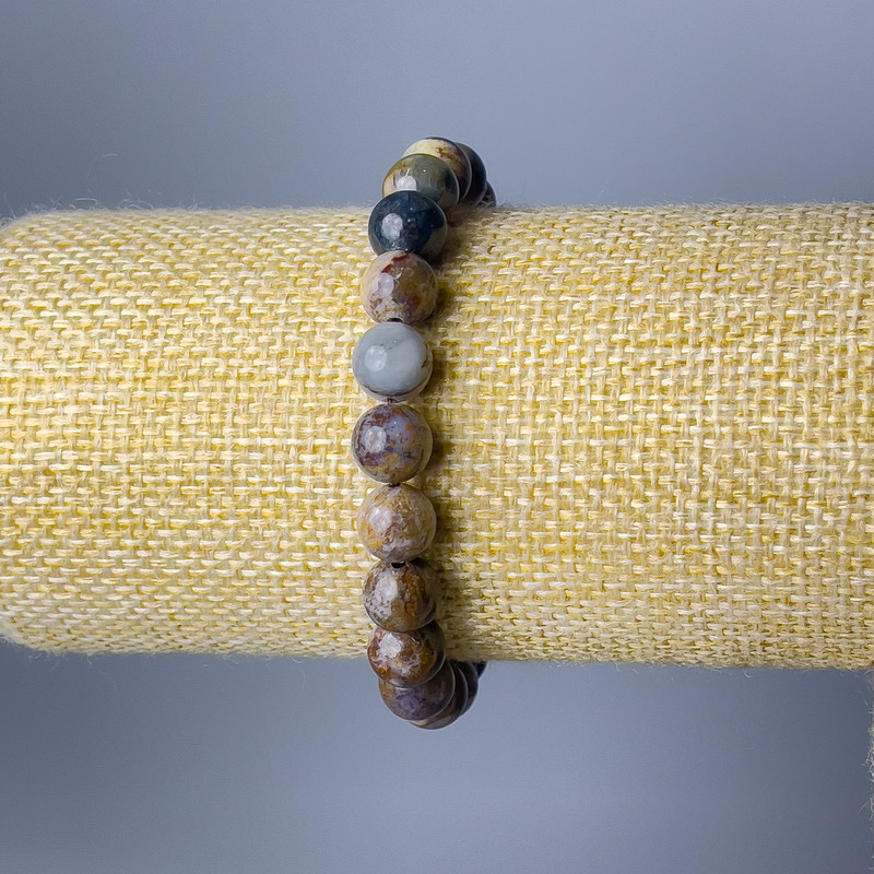 Bransoletka z pietersytu naturalny kamień gładka kulka, średnica 8,5 mm, długość 18 cm (elastyczna)