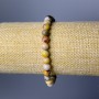 Bransoletka z agatu marokańskiego, naturalny kamień, gładka kulka, średnica 7 mm, długość 18 cm (rozciągliwy)
