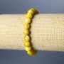 Bransoletka z żółtego jadeitu, gładkie kulki, średnica 8,5 mm, długość 18 cm (rozciągliwa)