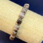 Bransoletka z naturalnego kamienia „Słoneczny Kamień” – fasetowane kostki, średnica około 8 mm, długość 18 cm (rozciągliwa), z koralikami