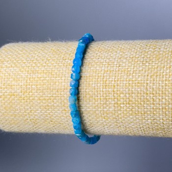 Bransoletka z apatytem, naturalny kamień, fasetowany sześcian, średnica 5 mm ±, długość 18 cm (rozciągana)