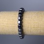 Bransoletka hematyt w kostkach, średnica 8 mm, długość 18 cm (rozciągana)