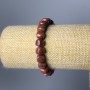Bransoletka z czerwonego jaspisu, naturalny kamień, fasetowane kostki, średnica 8,5 mm, długość 18 cm (rozciągana)