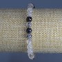 Bransoletka z kwarcu rutylowego włosistego, naturalny kamień, gładka kulka, średnica 6,5 mm, długość 18 cm (rozciągliwa)