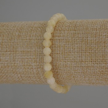 Bransoletka z cytrynem – naturalny kamień, fasetowane kuleczki, średnica 6 mm, długość 18 cm (rozciągliwa)