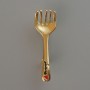 Broszka «Widelec» biała i czarna emalia, metal złocisty 11×36 mm