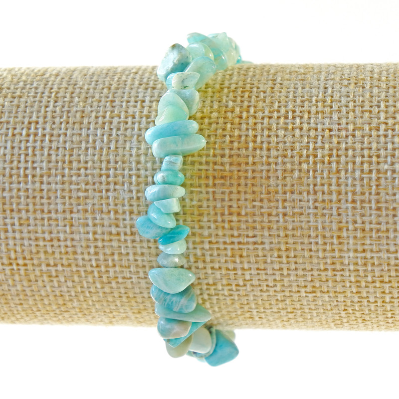 Bransoletka z amazonitu, naturalny kamień w drobinkach, średnica 6×3 mm, długość 18 cm, elastyczna