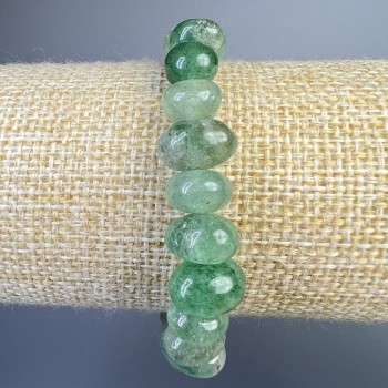 Bransoletka z nefrytu, naturalny kamień, fasetowane kuleczki, średnica 10×7 mm, długość 18 cm, elastyczna (stretch)