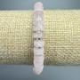 Bransoletka z różowego kwarcu, naturalny kamień, dyski o średnicy 7×3 mm, długość 18 cm, elastyczna, z koralikami
