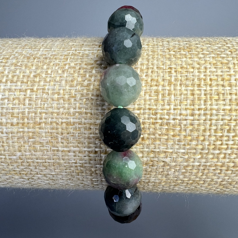 Bransoletka z zozytu naturalnego, fasetowane kuleczki o średnicy 10 mm, długość 18 cm ± (rozciągana)