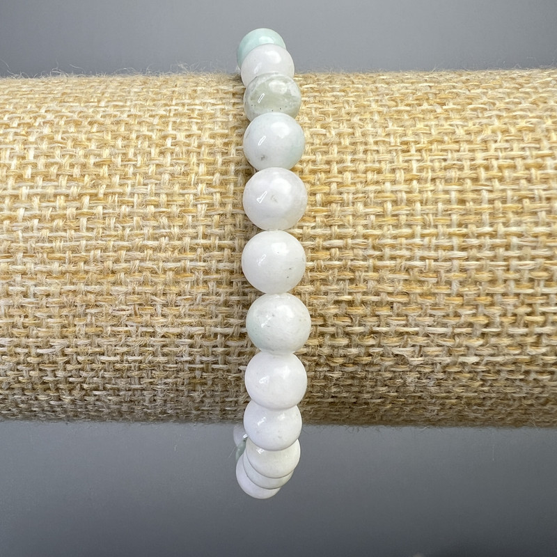 Bransoletka z hemimorfitu, naturalny kamień, gładkie kuleczki, średnica 6,5 mm, długość 18 cm (rozciągliwa)