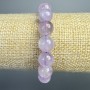 Bransoletka z lawendowego ametystu, naturalny kamień, gładkie kulki, średnica 10 mm, długość 18 cm, stretch