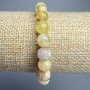 Bransoletka z żółtym opalem, naturalny kamień, gładkie kuleczki, średnica 8 mm, długość 18 cm (elastyczna)