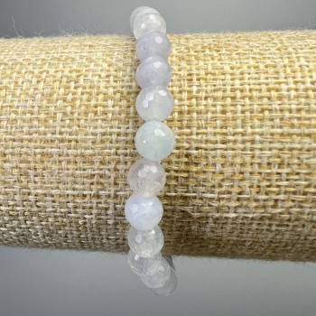 Bransoletka z akwamarynu, naturalny kamień, fasetowane kulki o średnicy 6 mm ±, długość 18 cm ± (elastyczna)