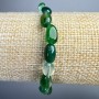 Bransoletka z zielonego agatu, naturalny kamień, fasetowane koraliki, średnica 6×8 mm, długość 18 cm +/- (elastyczna)