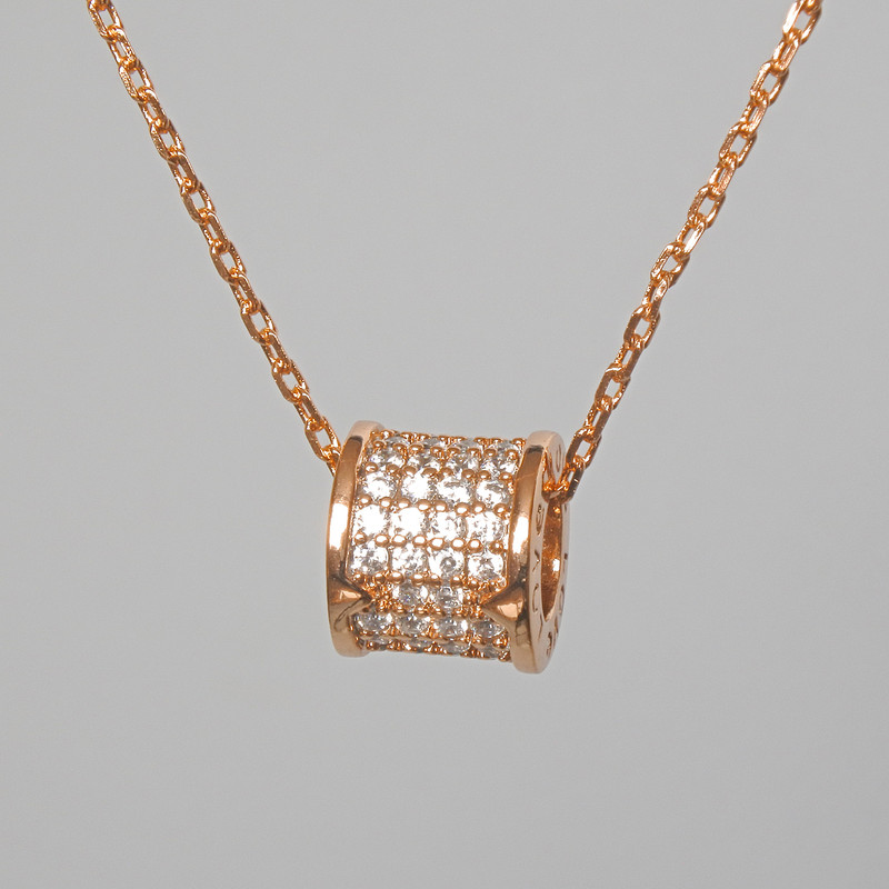 Łańcuszek Xuping z zawieszką z białymi kryształami, średnica 7×8 mm, długość 41–44 cm, grubość 1 mm