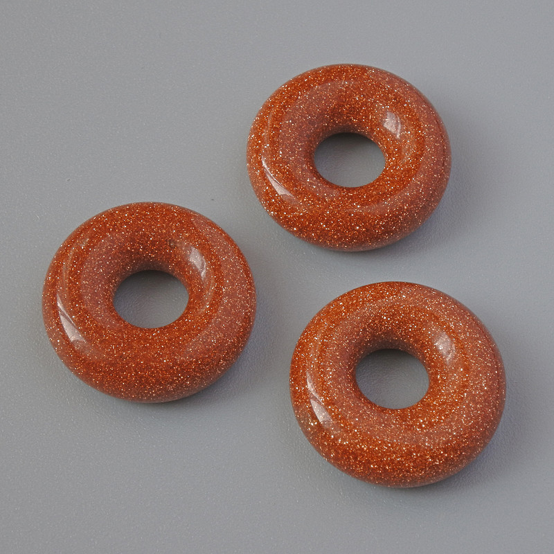 Koralik Pandora awenturyt Złoty Piasek (syntetyczny), średnica 15×5 mm, średnica otworu 5 mm+