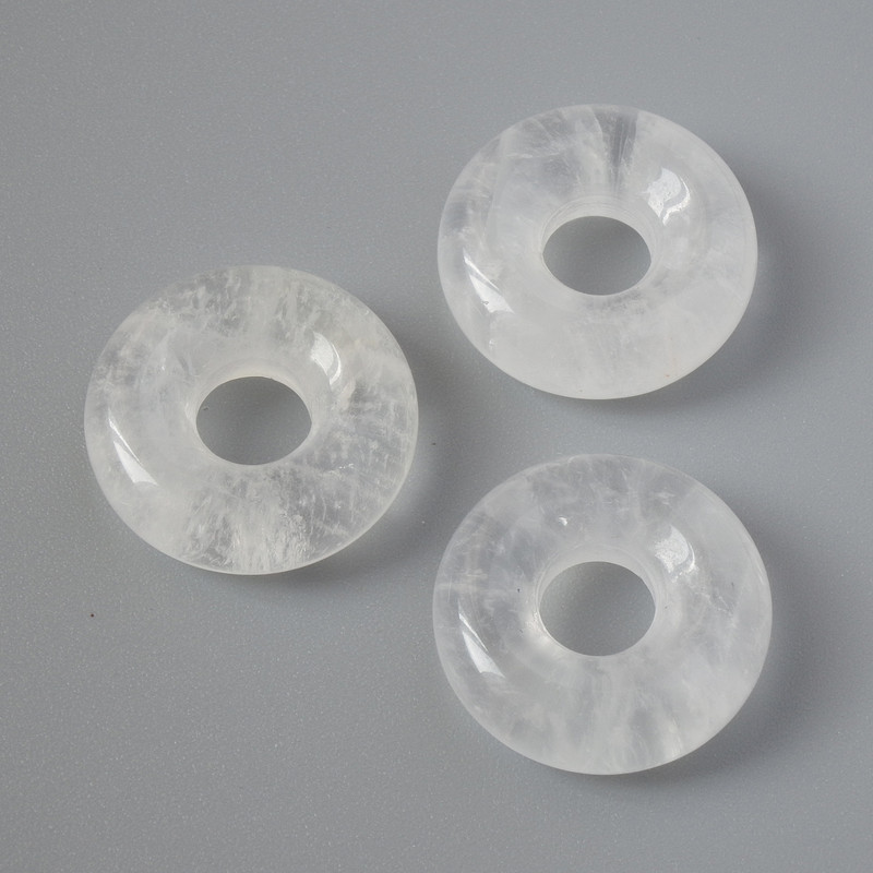 Koralik Pandora z górskiego kryształu, średnica 15×5 mm, otwór 5 mm+