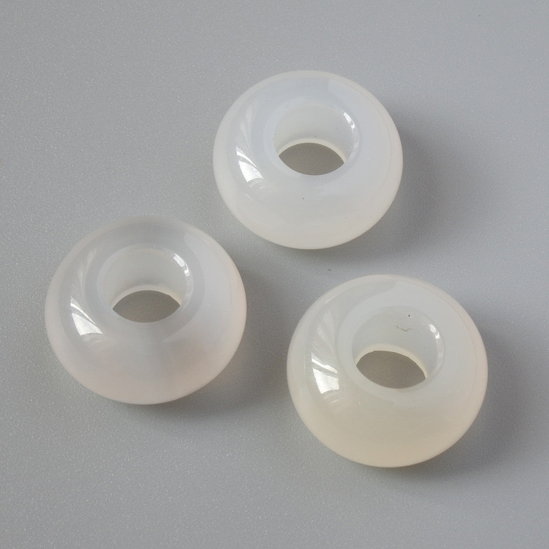 Koralik Pandora z dymnego agatu, naturalny kamień, średnica 14×7 mm, średnica otworu 5,6 mm+