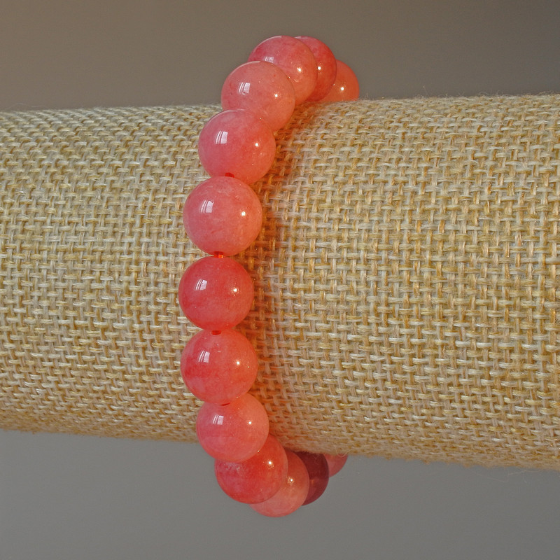 Bransoletka z naturalnego turmalinu, gładkie kulki, średnica około 10 mm, długość około 18 cm (rozciągliwa)