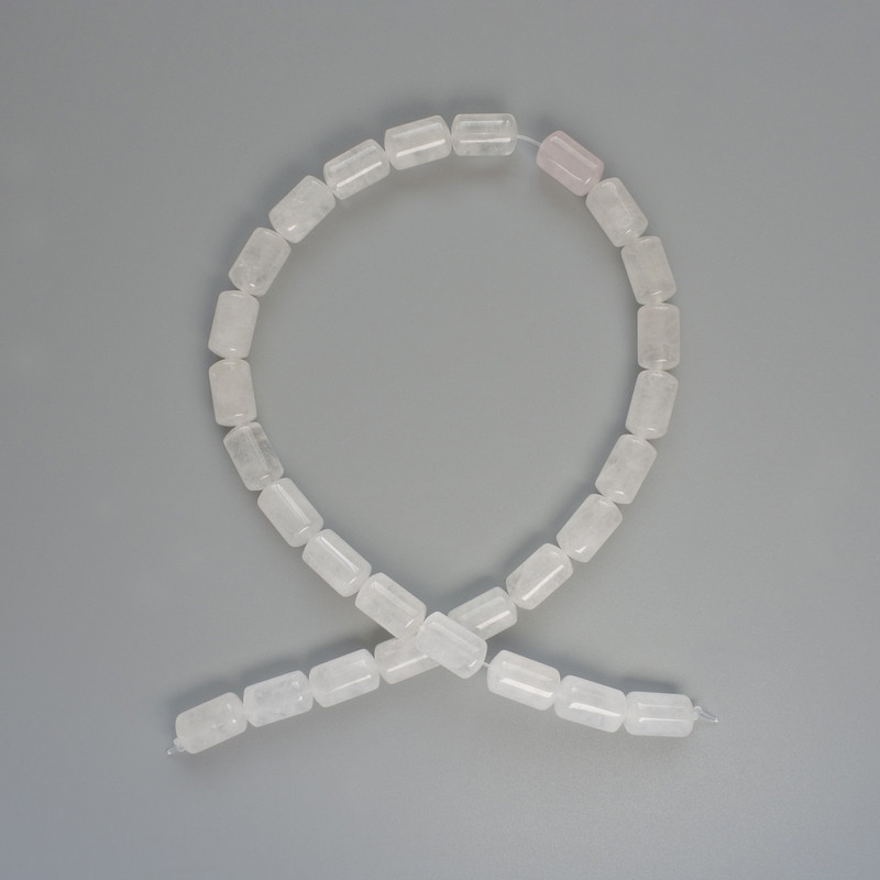 Koraliki z górskiego kryształu, naturalny kamień, cylindryczne, średnica 8×14 mm, długość 39 cm +/- na żyłce