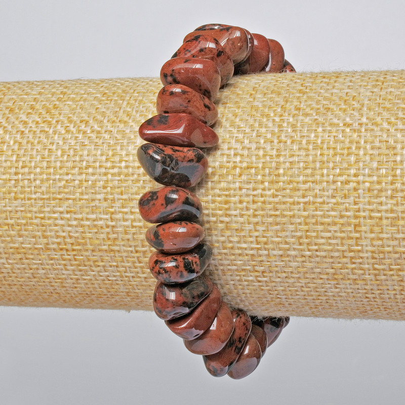 Bransoletka z obsydianu, naturalny kamień, fasetowana, średnica 15×7 mm, długość 18 cm, elastyczna