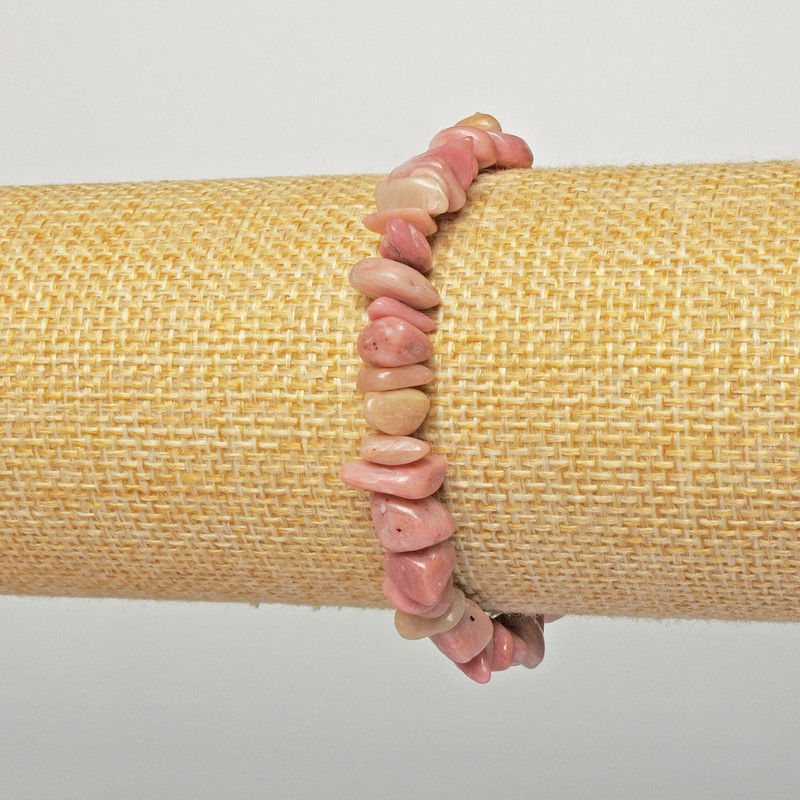 Bransoletka z rodonitu, naturalny kamień, drobinki, średnica 6×4 mm, długość 18 cm (stretch)