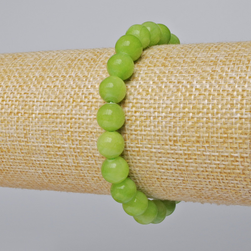 Bransoletka onyks z sztucznego akrylu, gładka kula, średnica 8,5 mm, długość 18 cm +/- (rozciągliwa)