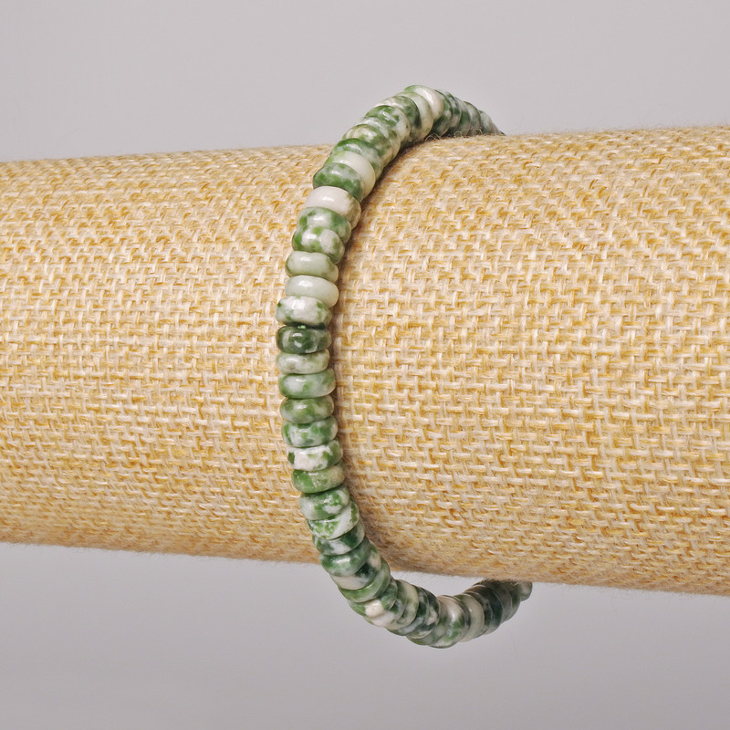 Bransoletka z agatu mechowego, gładkie rondelki, średnica 6×2,5 mm, długość 18 cm ± (rozciągliwy)