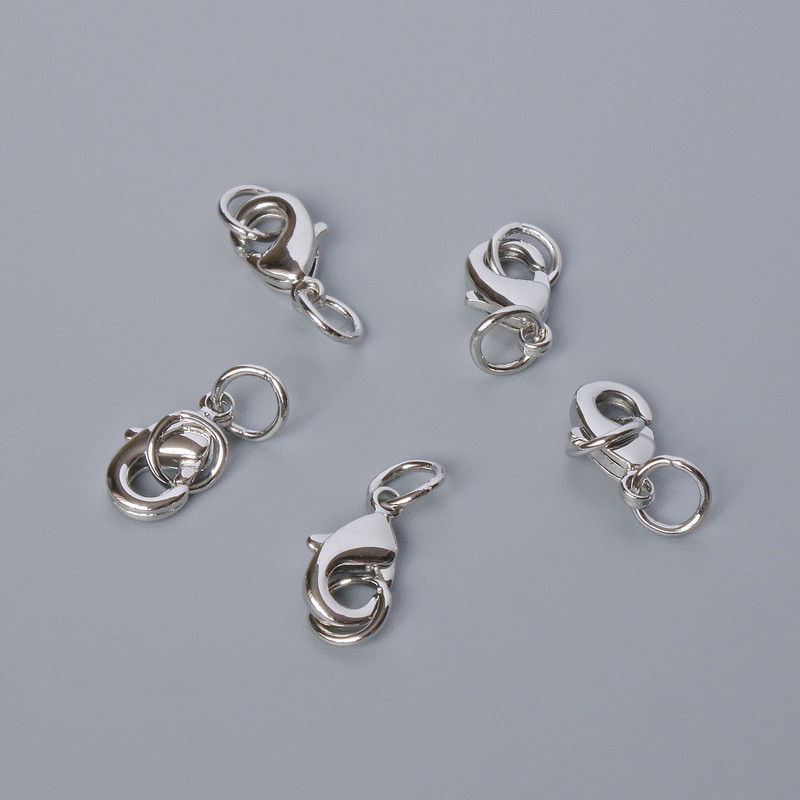 Zapięcie karabinkowe, średnica 12×6 mm, kolor srebrny, 1 szt.