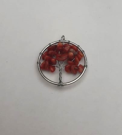 Wisiorek „Drzewo szczęścia” z koralu, średnica 30 mm