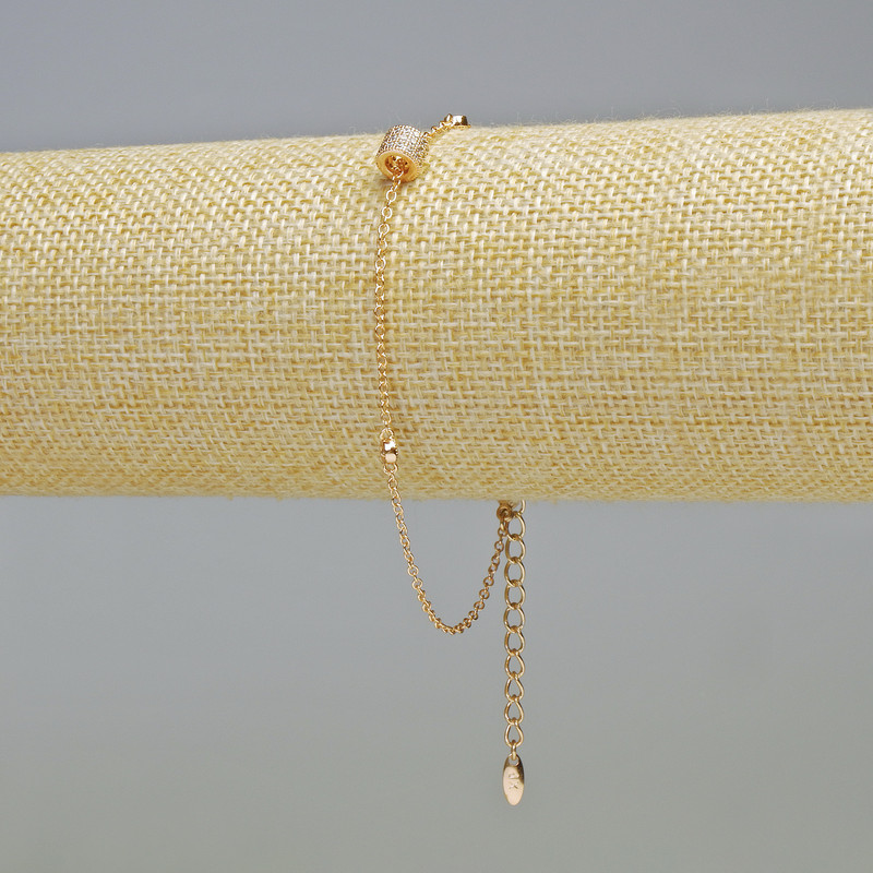 Bransoletka Xuping Pozłacenie 18K z białymi kryształami, grubość 1,8 mm, 6 mm +/-, długość 19-24 cm+